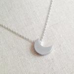 Crescent Moon Necklace In Silver