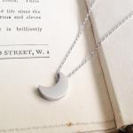 Crescent Moon Necklace In Silver