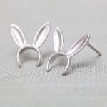 Cute Bunny Earrings In Silver