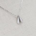 Paper Airplane Necklace In Silver