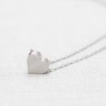 Tiny Matte Silver Heart Necklace