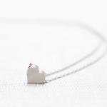 Tiny Matte Silver Heart Necklace