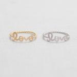 Us 6.5 Size-love Word Ring In Silver