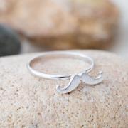 Cute mustache adjustable ring in silver,adjustable ring,everyday jewelry, gift ring