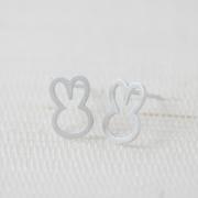 Cute Bunny Earrings in silver,Rabbit earring