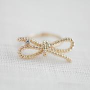 Gold Twisted bow ring, Infinity ring, Twisted rope ring, Forget me knot ring