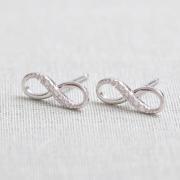 SALE-Tiny Infinity Stud Earrings in silver