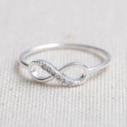 US Size 6-delicate CZ Infinity ring in silver-Only
