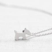 Cute Dog,puppy Necklace in silver