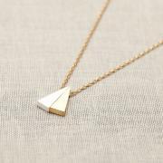 Double Triangle gold chain necklace