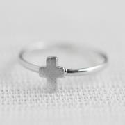 Tiny cross adjustable ring in silver ,adjustable ring,everyday jewelry, gift ring