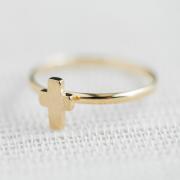 Tiny cross adjustable ring in gold ,adjustable ring,everyday jewelry, gift ring