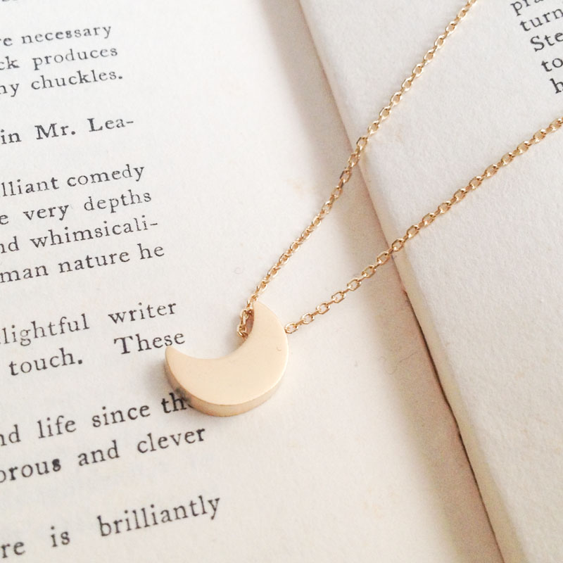 crescent moon Necklace in gold