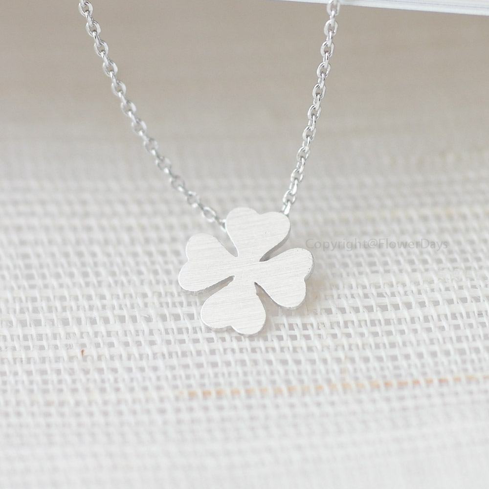 Four Leaf Clover Necklace In Silver on Luulla