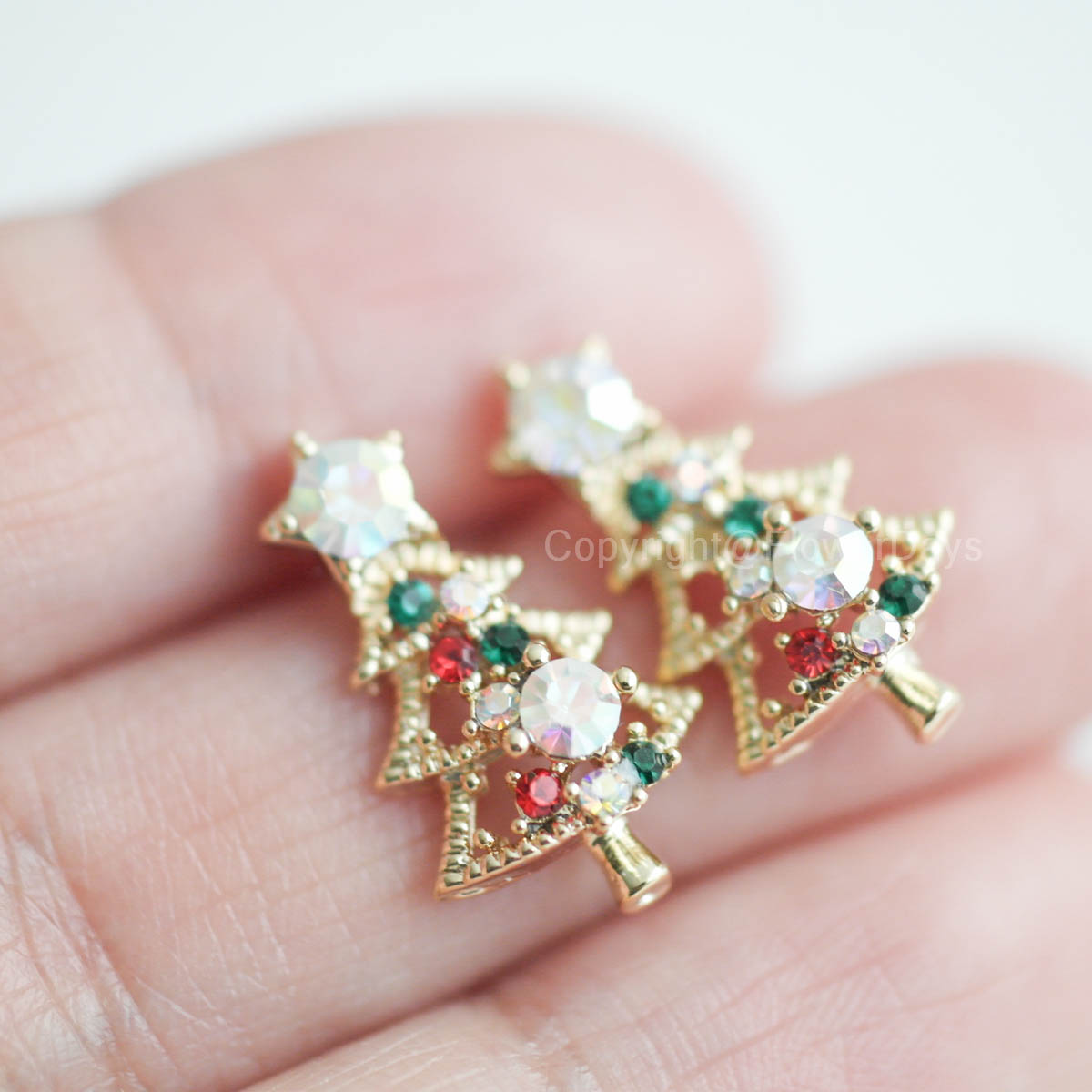 Christmas Tree Crystal earrings Stud Earrings