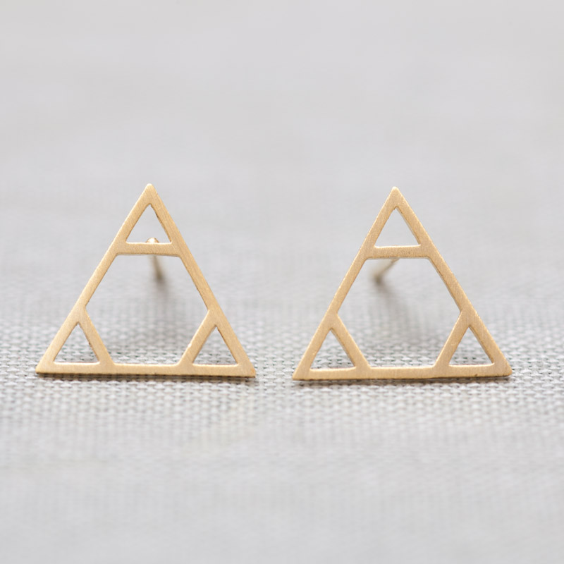 Legend Of Zelda Triforce Triangle Studs Earrings silver/gold