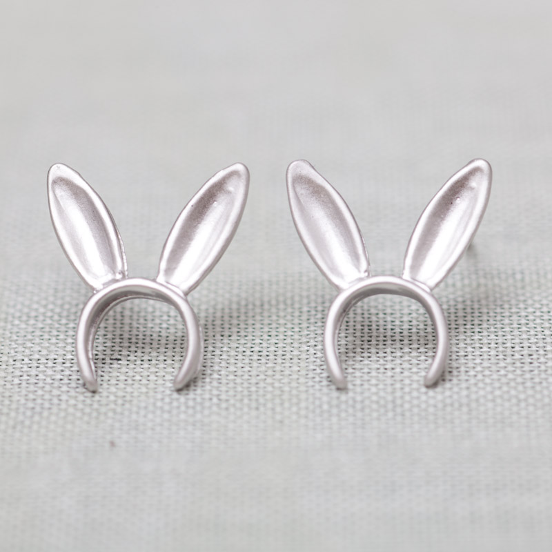 Cute Bunny Earrings In Silver on Luulla
