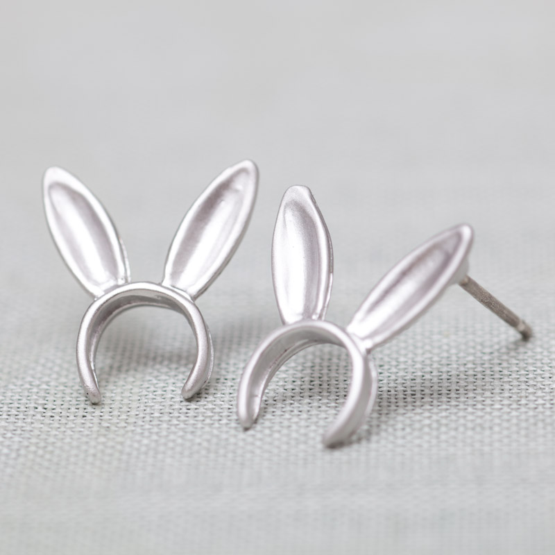 Cute Bunny Earrings in silver