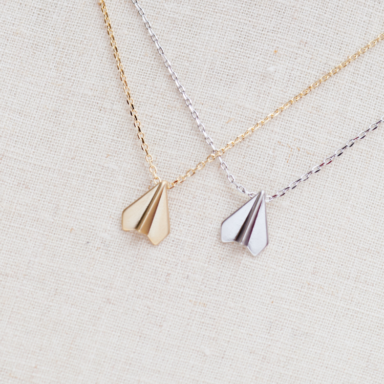 Paper Airplane Necklace - $16 - From Lydia