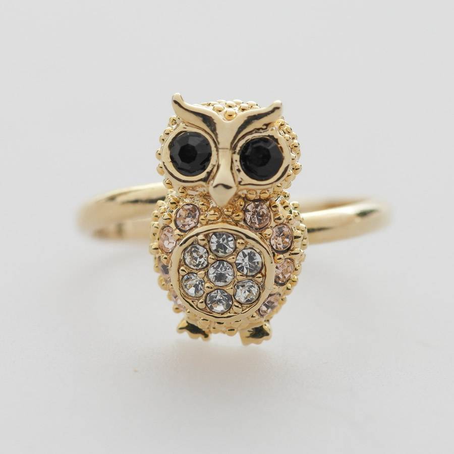 gold owl ring