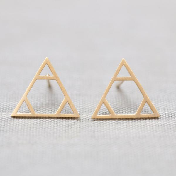 Legend Of Zelda Triforce Triangle Studs Earrings silver/gold