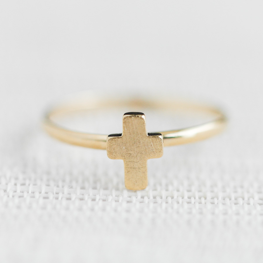 Tiny Cross Adjustable Ring In Gold ,adjustable Ring,everyday Jewelry